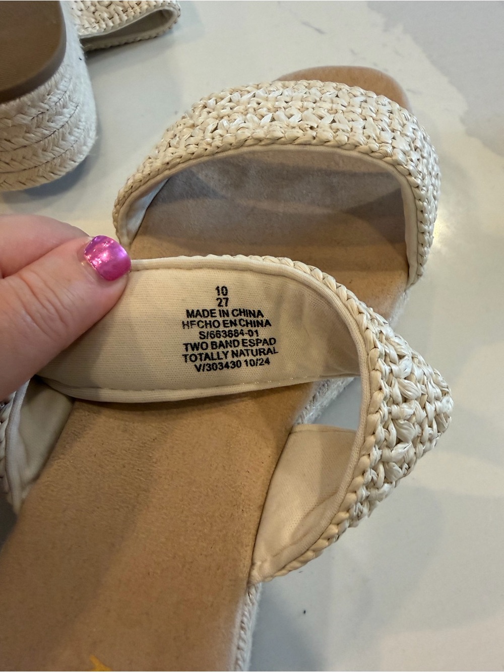 Old Navy Cream Espadrille Platform Sandals Size 10 - Picture 5 of 5